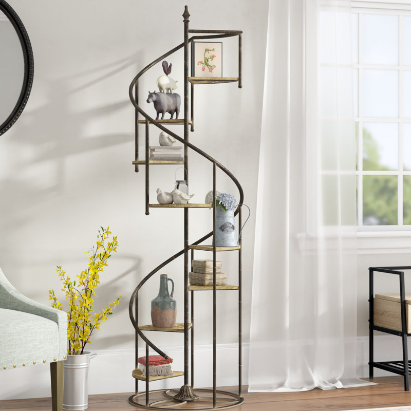 Laurel Foundry Modern Farmhouse Shauna Spiral Staircase Etagere Bookcase & Reviews Wayfair
